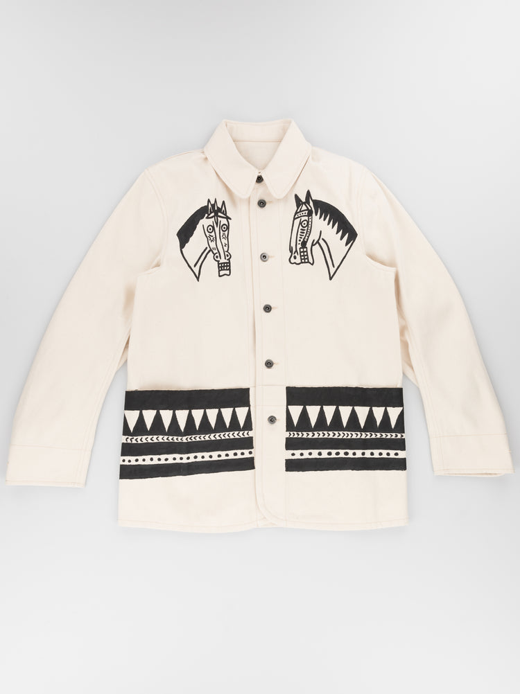 ULLAC x TATTOOS FOR YOUR ENEMIES COLLAB PAINTER SUIT. CLEVER HORSE AND SKULL.